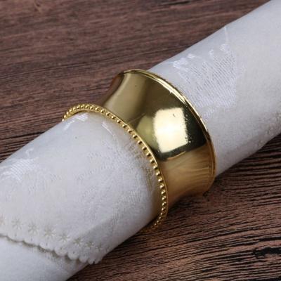 China Minimalist Metal Napkin Rings Beaded Side Solid Cloth Napkin Bands Napkin Rings Delicate Round For Dinner Parties, Wedding for sale