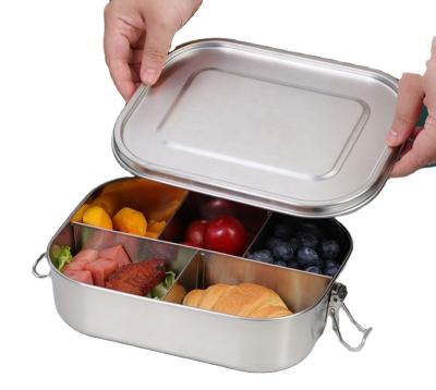 China Freshness Preservation 5 Compartments Stainless Steel Lunch Container with Sealed Metal Lid Holds a Variety of Foods Bento Lunch Box for Kids or Adults for sale