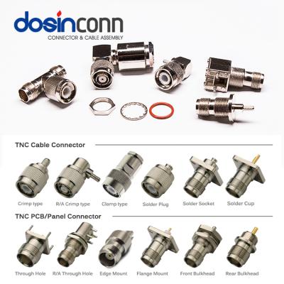 China Bulkhead / Flange / Through Hole TNC RP RP-TNC Male Connector Female Cable Crimp With TNC Type LMR240 RF Coaxial Bulkhead Flange Right Angle Type RG58 for sale