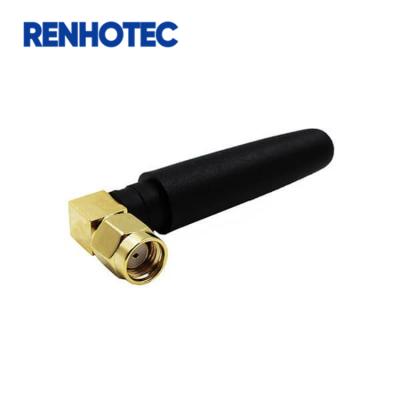 China 2.4GHz Stubby WiFi 3dBi Antenna with 90degree RP SMA Male Connector DOSIN-820 for sale