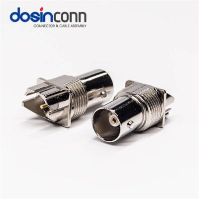 China 2 Hole / 4 Hole Flange Clamp / Through Hole BNC Panel Mount Reset BNC Connector Plug Straight 75 RF Adapter for sale