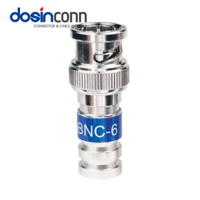 China RG6 BNC connectors 50ohm automotive screw smb BNC straight compression type for broadcast for sale