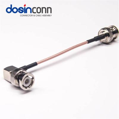 China Angled BNC Male to BNC Male Extension Cable with RG179 Coax 75ohm 10cm for Video RHT-605 for sale