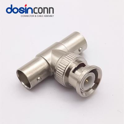 China RF BNC Male Connector to BNC Dual Female (T-shape) Adapter for CCTV Video for sale