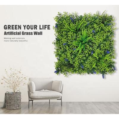 Chine Minimalist Tizen UV Home Outdoor Decoration Fake Hedge Jungle Vertical Hanging Plant Green Artificial Grass Wall à vendre