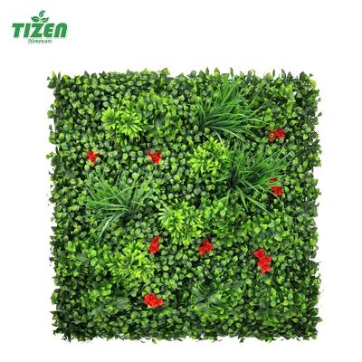 Chine High Quality Plastic Wall Hedge Minimalist Tizen Greenery Boxwood Panels Artificial Grass Lavender For Home Garden Vertical Decoration à vendre