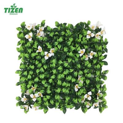 China High Quality Green Plastic Artificial Panel Boxwood Hedge Decor Minimalist Tizen Garden Grass Plant Wall for sale