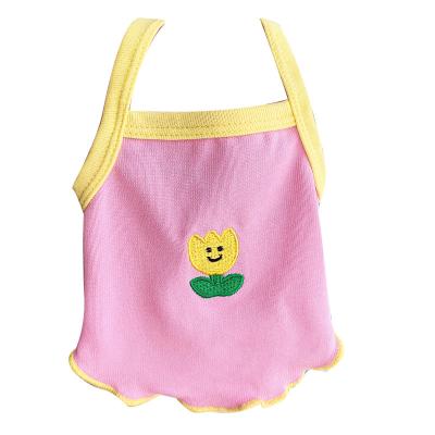 China Chinese manufacturer summer suspender embroidery dog ​​and cat clothing pet clothing wholesale sleeveless stocked for sale