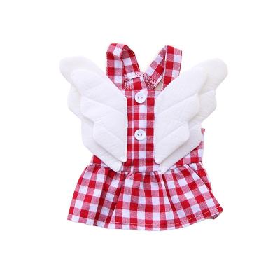 China Stocked Small Pets Dog Live Accessories Wings Sundress Wholesale Doggy Outfits Pet Clothes Designer for sale