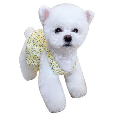 China Stocked Pets Dog Clothes Summer Pumpkin Floral Dress Wholesale Doggie Outfits Pet Clothes Designer Dog Clothes Apparel for sale