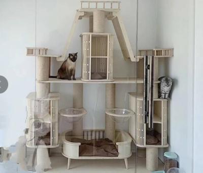 China Stocked Wholesale Tent Tower Tower Furniture Simple Cat Tree With Small Ball for sale