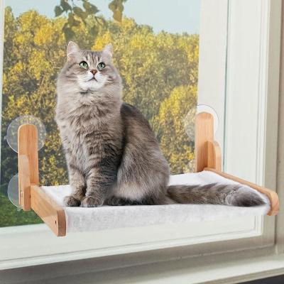 China Sustainable Cat Window Perch Hammock-seat Furniture-Bad Natural Wooden cat Window Perch Cordless and Collapsible for sale