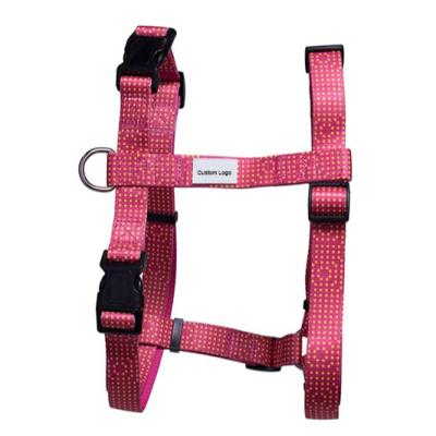 China Custom High Quality Fashion Design Polyester Dog Harness H-Harness for sale