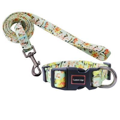 China High Quality Custom Manufacturer Heat-Transfer Dog Leash and Collar Set for sale