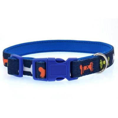 China Newest Personalized Custom Printed Cloth Material Soft Dog Collar for sale