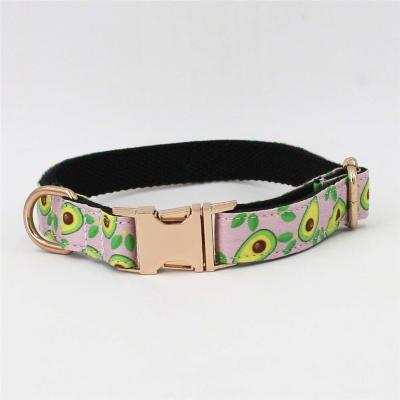 China Personalized Double Layers Heat Transfer Printing Designs Gold Dog Collar for sale