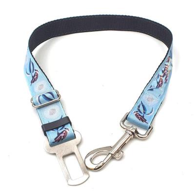 China 2022 Dogs Custom Design Adjustable Nylon Dog Bungee Seat Belt for sale