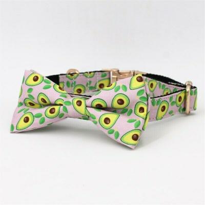 China Free designer custom custom logo personalized bow tie with metal buckle collar set for sale