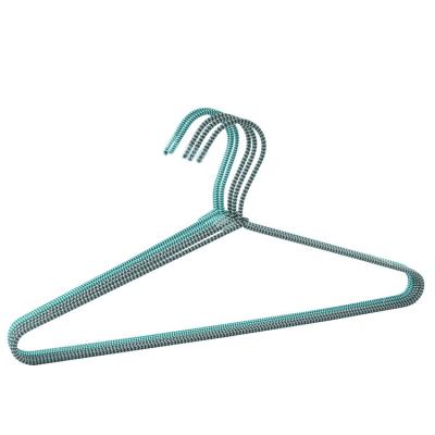 China Wholesale Modern Braided Nylon Striped Rope Color Metal Hanger Pants Skirt Hanger for sale