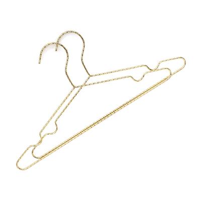 China Durable high quality luxury fashion non-slip hanging clothes racks heavy rose gold wire metal hanger ultra-thin wholesale for sale