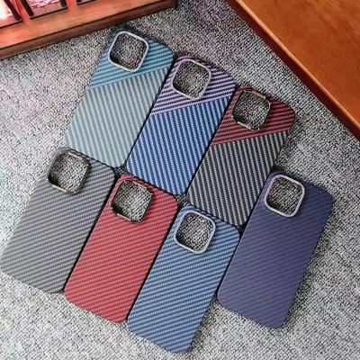 China Carbon Fiber TPU PC Slim Textured Shockproof Case Cover Patchwork Hard Shockproof Case for iPhone 12 13 14 15 pro max for sale