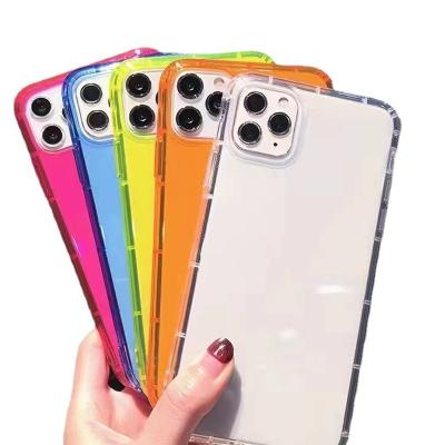 China 2023 New Products Hot Fluorescent Goods Shockproof TPU Clear Clear Phone Case For iPhone 15 14 13 Pro 11 12 XR Max XS Max for sale