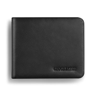 China Fashion Color Mens RFID Short Black Slim Purse Custom Leather Genuine Card Holders Soft Leather Wallets for sale