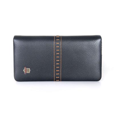 China New fashion waterproof money genuine leather wallets long for men metal zipper boys credit card wallet clutch wholesale cheap price for sale