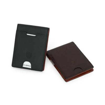 China Hot Selling RFID Genuine Leather Short Wallet For Men Zipper Coin Pocket Card Holder Wallet for sale