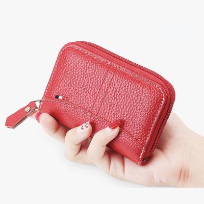 China Hot Selling RFID Custom Design Small Genuine Leather Ladies Women Wallets for sale