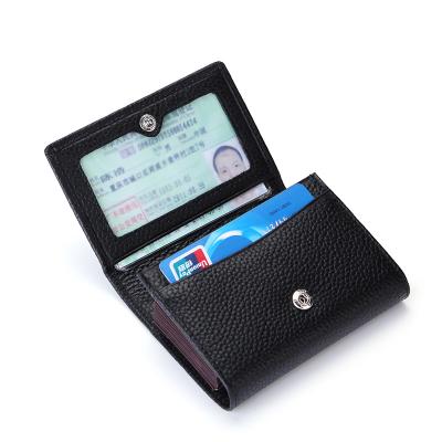 China Business High Capacity Leather ID Card Holder Case Men Women Genuine Leather Business Card Holder Case for sale