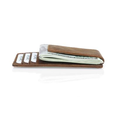 China Wholesale Cheap Slim Magnetic RFID Credit Card Holder Wallet Custom RFID RFID Money Leather Clip for sale