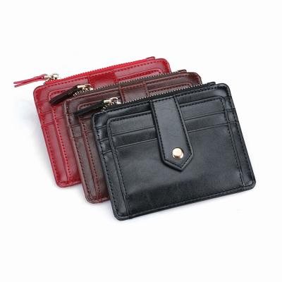 China Cheap factory price PU leather card wallet for men leather id card holder for sale