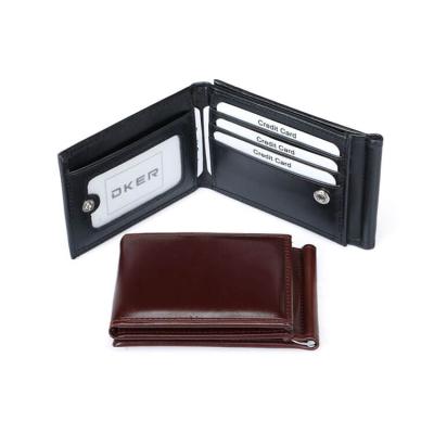 China Vintage Wholesale Price Cheap Wallet For Men PU Leather Credit Card Holder With Money Clip for sale