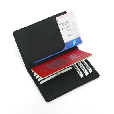 China RFID Blocking Wholesale Genuine Leather Passport Cover Travel Wallet Passport Bag Document Organizer RFID Passport Holders for sale