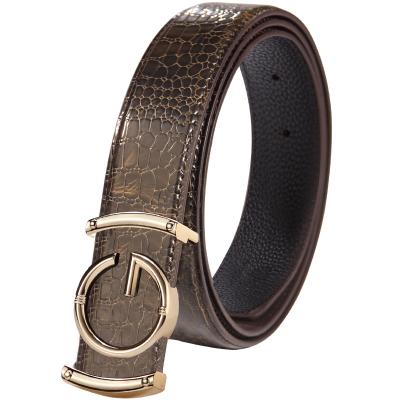 China Vintage genuine leather belt / 2020 fashions high quality casual cowhide leather belt man alloy slide buckle for men for sale