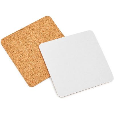 China Sustainable High Quality Self Adhesive Cork Coaster Square Adhesive Cork Coaster Custom for sale