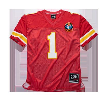 China Anti-Bacterial Fashion design sublimation\silkscreen printing\tackle twill available youth and adult american football flag jersey for sale