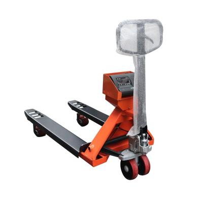 China Weight Function Hand Hydraulic Scissor Lift Tables Manual Forklift Scale with Different Wheels for sale