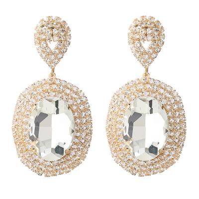 China Trendy Women's Wedding Crystal Teardrop Infinity Dangle Earrings Bridal Fashion for sale