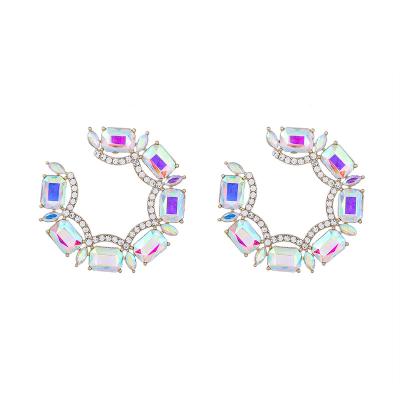 China Amazon FASHION New Hot Selling Earrings For Women Crystal Geometric Drop Statement Earrings Sparkly for sale