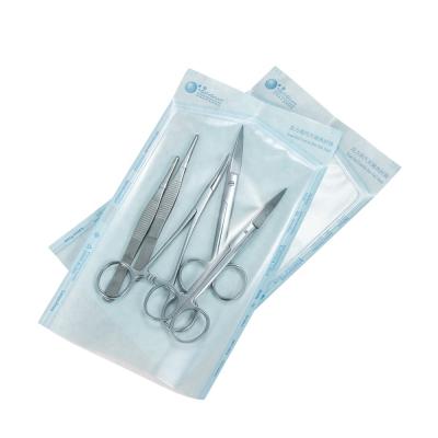 China SafeSecure Medical Instruments Roll Packaging Sterile Breathable Medical Self-Sealing Supplier Sterilization Flat Pouch Pouch for sale