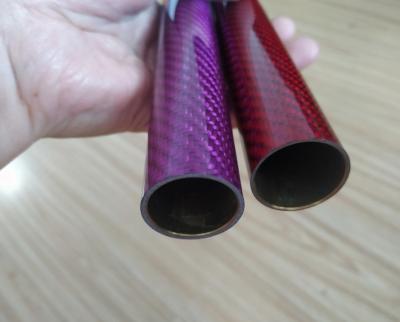 China Customized colorful carbon fiber+ brass pipe  diameter from 10 mm to 100 mm for sale