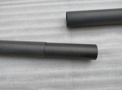 China 65mm  inner dimater 3K twill 3*2 sanded carbon fiber tube with inner tube for construction application for sale