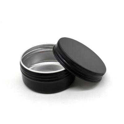 China Recycled Materials Empty Matte Black Aluminum Tin Can For Cosmetics Packaging for sale