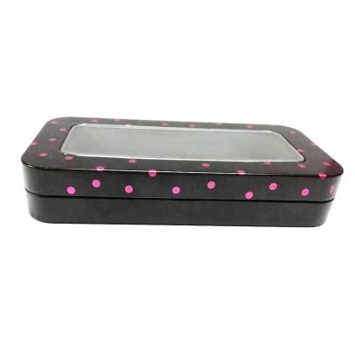 China Recycled Materials Rectangular Cosmetic Tin Box with PVC Each Tin Box in a poly bag, suitable quantity in an exporter carton. Tinplate CN; GUA for sale