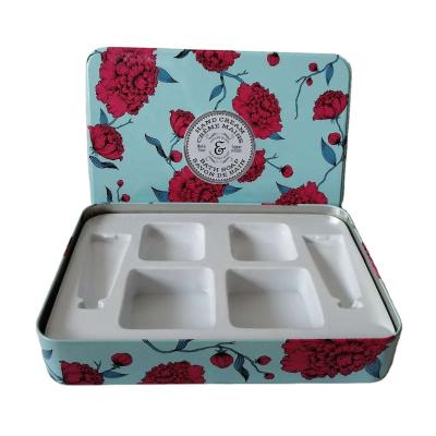 China Recycled Materials Dongguan Factory Direct Large Cosmetic Tin Box With Plastic Tray For Soaps And Hand Cream Tubes for sale