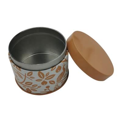 China Recycled Materials Custom Printing Round Candle Tin Cans With Lid for sale