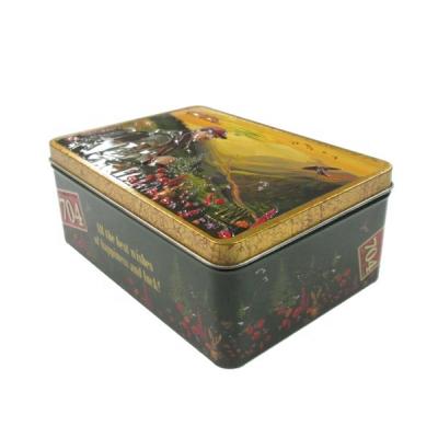 China Recycled Materials Custom Printed Rectangular Metal Box For Gift for sale