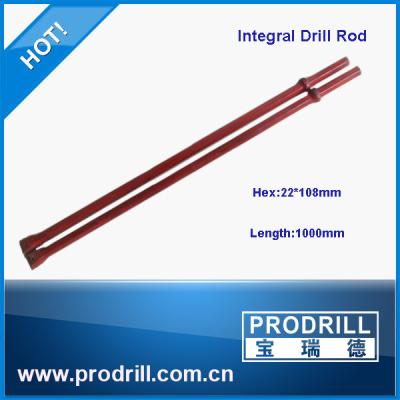 China Rock drilling tools body length 400-8000mm Integral Drill steel with Carbide Chisel Bit for sale